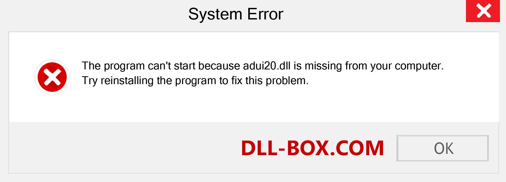  adui20.dll file is missing?. Download for Windows 7, 8, 10 - Fix  adui20 dll Missing Error on Windows, photos, images