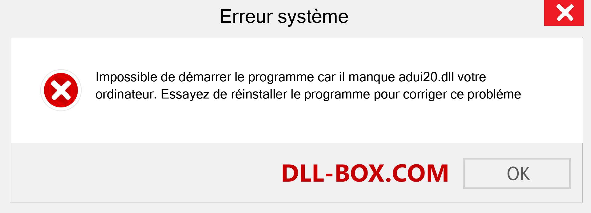 Le fichier adui20.dll est manquant ?. Télécharger pour Windows 7, 8, 10 - Correction de l'erreur manquante adui20 dll sur Windows, photos, images